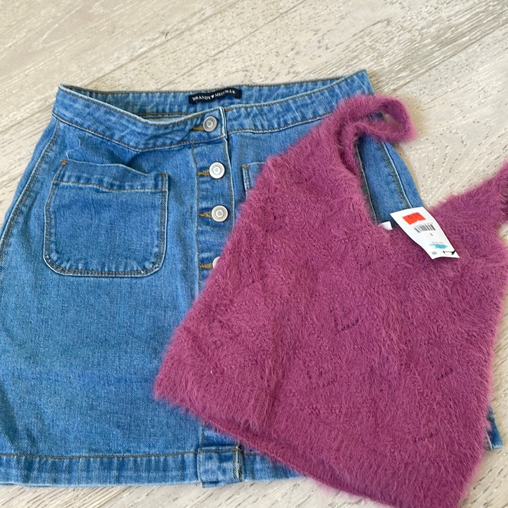 Brandy Melville jean skirt size M and new cotton on top S